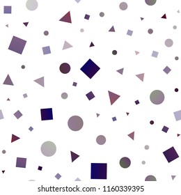 Dark Pink vector seamless background with triangles, circles, cubes. Illustration with set of colorful circles, triangles, squares. Pattern for trendy fabric, wallpapers.