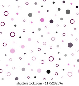 Dark Pink vector seamless background with bubbles. Glitter abstract illustration with blurred drops of rain. Pattern for design of window blinds, curtains.