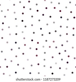 Dark Pink vector seamless background with dots. Glitter abstract illustration with blurred drops of rain. Completely new template for your brand book.