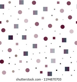 Dark Pink vector seamless background with circles, rectangles. Decorative design in abstract style with circles, rectangles. Pattern for trendy fabric, wallpapers.