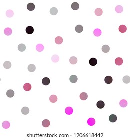 Dark Pink vector seamless background with dots. Beautiful colored illustration with blurred circles in nature style. New design for ad, poster, banner of your website.
