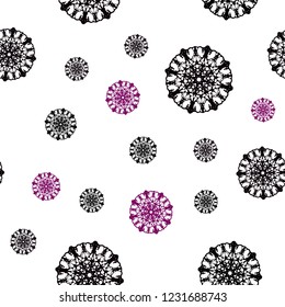 Dark Pink vector seamless background with xmas snowflakes. Modern geometrical abstract illustration with crystals of ice. Pattern for trendy fabric, wallpapers.