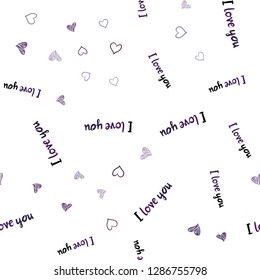 Dark Pink vector seamless background with hearts. Hearts on blurred abstract background with colorful gradient. Pattern for marriage gifts, congratulations.