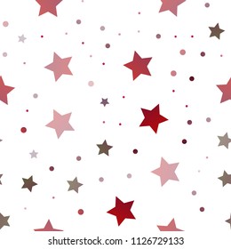 Dark Pink vector seamless cover with small and big stars. Shining colored illustration with stars. The pattern can be used for wrapping gifts.