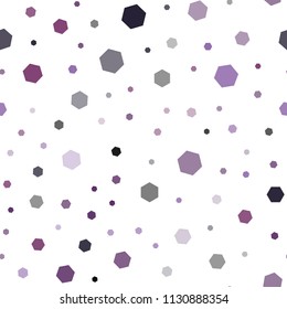 Dark Pink vector seamless cover with set of hexagons. Abstract illustration with colorful hexagons. New design for website's poster, banner.