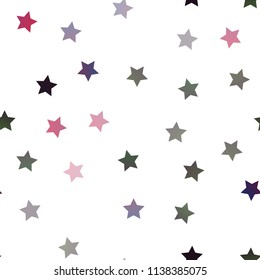 Dark Pink vector seamless cover with small and big stars. Shining colored illustration with stars. The pattern can be used for new year ad, booklets.