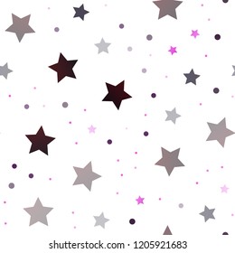 Dark Pink vector seamless cover with small and big stars. Blurred decorative design in simple style with stars. The pattern can be used for websites.