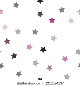 Dark Pink vector seamless cover with small and big stars. Shining colored illustration with stars. The pattern can be used for wrapping gifts.