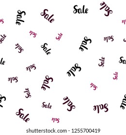 Dark Pink vector seamless cover with symbols of sales. Shining colorful illustration with isolated selling prices. Backdrop for ads, leaflets of Black Friday.