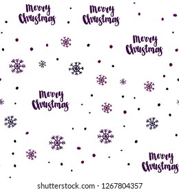 Dark Pink vector seamless cover with beautiful snowflakes. Modern geometrical abstract illustration with snowflakes. Pattern for design of fabric, wallpapers.