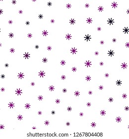 Dark Pink vector seamless cover with beautiful snowflakes. Colorful snowflakes with gradient on abstract background. Texture for window blinds, curtains.
