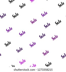 Dark Pink vector seamless cover with symbols of sales. Gradient illustration with discount signs on white backdrop. Backdrop for mega promotions, discounts.