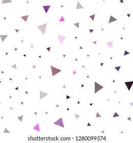 Dark Pink vector seamless cover in polygonal style. Illustration with set of colorful triangles. Pattern can be used for websites.