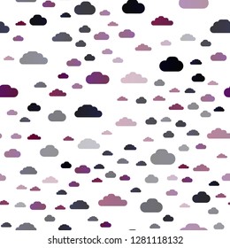 Dark Pink vector seamless cover with clouds. Illustration in abstract style with colorful clouds. Pattern for design of fabric, wallpapers.