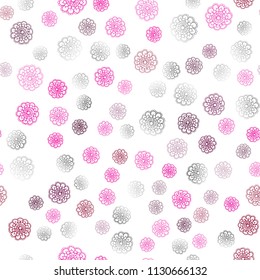 Dark Pink vector seamless doodle bright template. Brand-new colored illustration in blurry style with flowers. Pattern for wallpapers and coloring books.