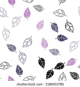 Dark Pink vector seamless doodle backdrop with leaves. An elegant bright illustration with leaves in Natural style. Pattern for design of window blinds, curtains.