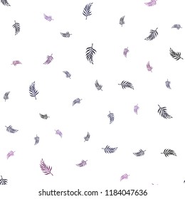 Dark Pink vector seamless doodle backdrop with leaves. Doodle illustration of leaves in Origami style with gradient. Template for business cards, websites.