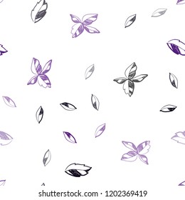 Dark Pink vector seamless doodle template with leaves. Doodle illustration of leaves in Origami style with gradient. Trendy design for wallpaper, fabric makers.