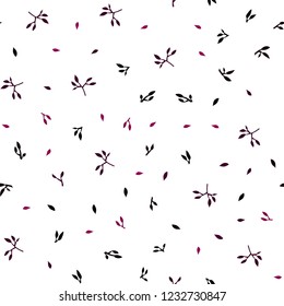 Dark Pink vector seamless doodle background with leaves. Creative illustration in blurred style with leaves. Trendy design for wallpaper, fabric makers.