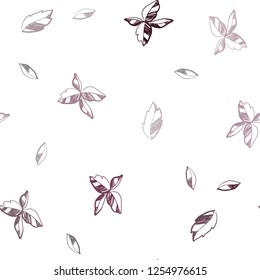Dark Pink vector seamless doodle template with leaves. leaves on elegant natural pattern with gradient. Trendy design for wallpaper, fabric makers.