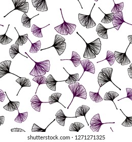 Dark Pink vector seamless doodle pattern with leaves. Colorful illustration in doodle style with leaves. Texture for window blinds, curtains.
