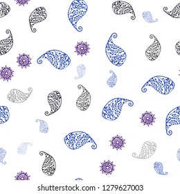 Dark Pink vector seamless doodle backdrop with leaves and flowers. Creative illustration in blurred style with leaves, flowers. Design for wallpaper, fabric makers.