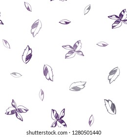 Dark Pink vector seamless doodle pattern with leaves. New colorful illustration in doodle style with leaves. Pattern for design of window blinds, curtains.