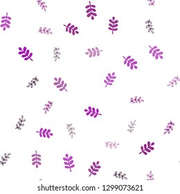 Dark Pink vector seamless doodle background with leaves. Colorful illustration in doodle style with leaves. Pattern for trendy fabric, wallpapers.