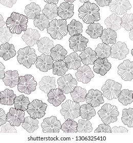 Dark Pink vector seamless doodle texture with flowers. Creative illustration in blurred style with flowers. Design for textile, fabric, wallpapers.
