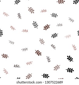 Dark Pink vector seamless doodle pattern with leaves. New colorful illustration in doodle style with leaves. Texture for window blinds, curtains.