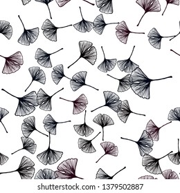 Dark Pink vector seamless doodle pattern with leaves. An elegant bright illustration with leaves in Natural style. Texture for window blinds, curtains.