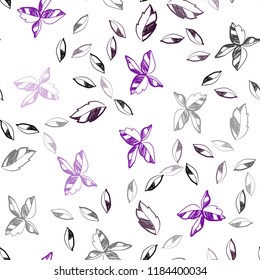 Dark Pink vector seamless elegant wallpaper with leaves. Decorative illustration with doodles on abstract template. Pattern for design of window blinds, curtains.