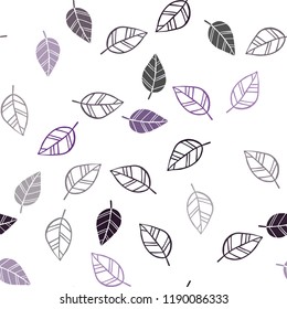 Dark Pink vector seamless elegant pattern with leaves. Doodle illustration of leaves in Origami style with gradient. Pattern for trendy fabric, wallpapers.