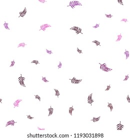 Dark Pink vector seamless elegant template with leaves. Blurred decorative design in Indian style with leaves. Pattern for trendy fabric, wallpapers.