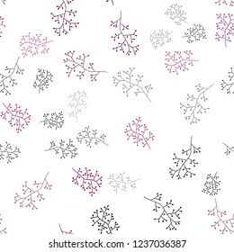 Dark Pink vector seamless elegant pattern with branches. Modern abstract illustration with leaves and branches. Template for business cards, websites.