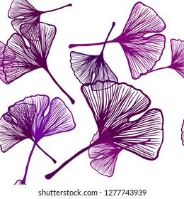Dark Pink vector seamless elegant pattern with leaves. Creative illustration in blurred style with leaves. Design for textile, fabric, wallpapers.