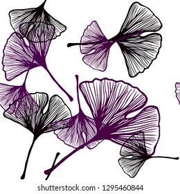 Dark Pink vector seamless elegant pattern with leaves. leaves on elegant natural pattern with gradient. Design for wallpaper, fabric makers.