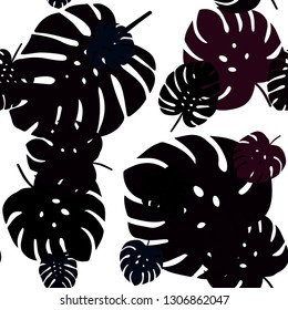 Dark Pink vector seamless elegant wallpaper with leaves. Brand new colored illustration in blurry style with leaves. Design for wallpaper, fabric makers.