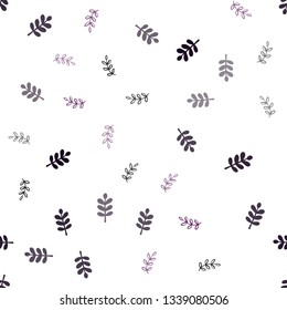 Dark Pink vector seamless elegant pattern with leaves. Doodle illustration of leaves in Origami style with gradient. Texture for window blinds, curtains.