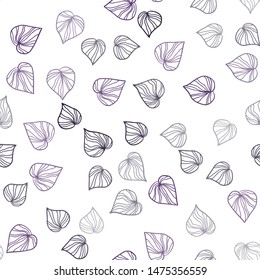 Dark Pink vector seamless elegant template with leaves. Colorful abstract illustration with leaves in doodle style. Design for textile, fabric, wallpapers.