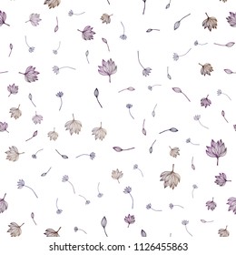 Dark Pink vector seamless hand painted texture. leaves on elegant natural pattern with gradient. The template for background of cell phones.
