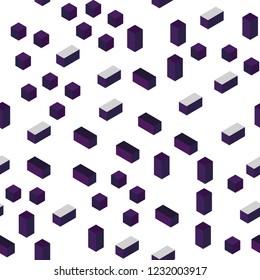 Dark Pink vector seamless, isometric backdrop with rhombus. Beautiful illustration with rectangles and squares. Texture for window blinds, curtains.