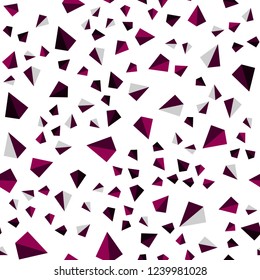 Dark Pink vector seamless, isometric background with triangles. Modern abstract illustration with colorful triangles. Pattern for trendy fabric, wallpapers.