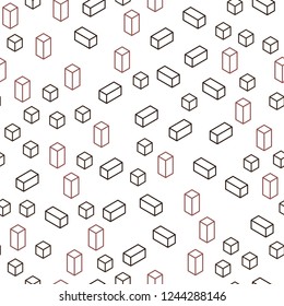 Dark Pink vector seamless, isometric cover in polygonal style. Illustration with set of colorful rectangles. Design for wallpaper, fabric makers.