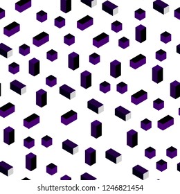 Dark Pink vector seamless, isometric template with rhombus. Illustration with set of colorful rectangles. Template for business cards, websites.