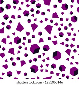Dark Pink vector seamless, isometric template with crystals, squares. Lines, rhombus with colorful gradient. Texture for window blinds, curtains.