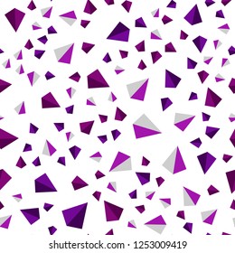 Dark Pink vector seamless, isometric cover with polygonal style. Decorative design in abstract style with triangles. Design for textile, fabric, wallpapers.