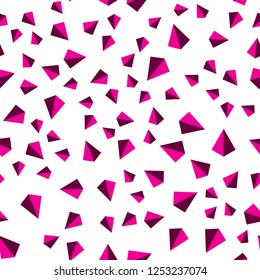 Dark Pink vector seamless, isometric pattern with polygonal style. Beautiful illustration with triangles in nature style. Pattern for trendy fabric, wallpapers.