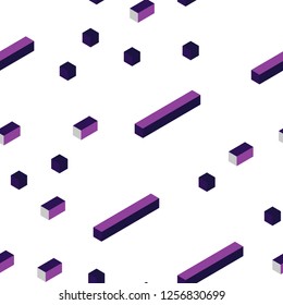 Dark Pink vector seamless, isometric template with rhombus. Beautiful illustration with rectangles and squares. Design for wallpaper, fabric makers.