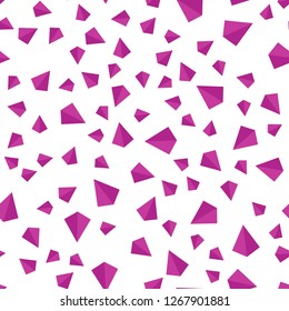 Dark Pink vector seamless, isometric cover with polygonal style. Glitter abstract illustration with triangular shapes. Design for textile, fabric, wallpapers.